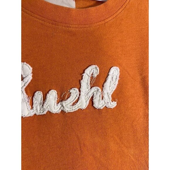 Ruehl Top Worn M Orange Y2K Preppy Fitted Indie Sleaze Americana College Retro - Picture 7 of 11